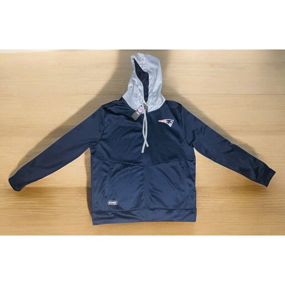 New England Patriots Replay Fashion Graphic Full-Zip Hoodie Jacket - Navy